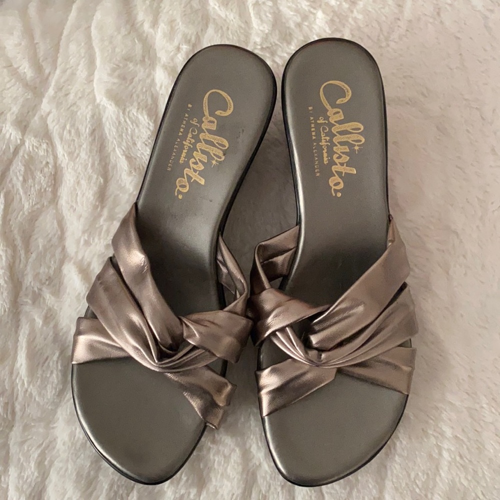 Ladies slide wedge sandals. Callisto of California. Size 8.5